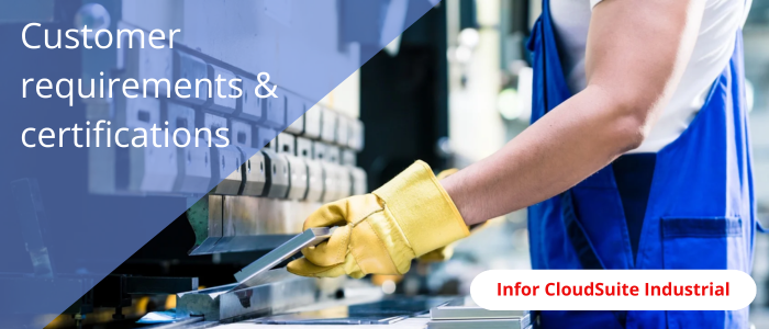Customer requirements certifications