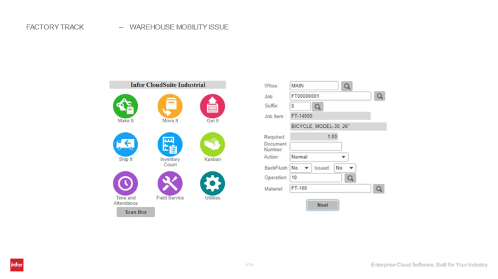 Factory Track Warehouse mobility